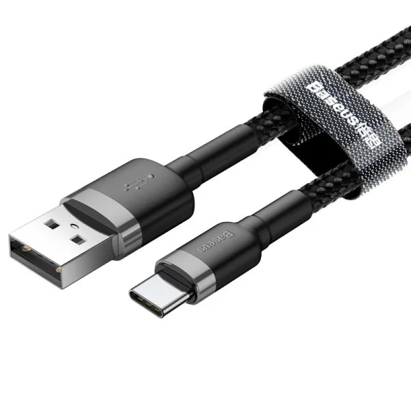 Дата кабель Baseus Cafule USB to Type-C Cable 3A (0.5m) (CATKLF-A) — Серый — фото 3