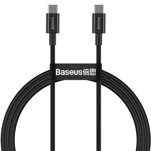 Дата кабель Baseus Superior Series Fast Charging Type-C to Type-C PD 100W (1m) (CATYS-B) — Черный — фото 1 Дата кабель Baseus Superior Series Fast Charging Type-C to Type-C PD 100W (1m) (CATYS-B) — Черный — фото 1