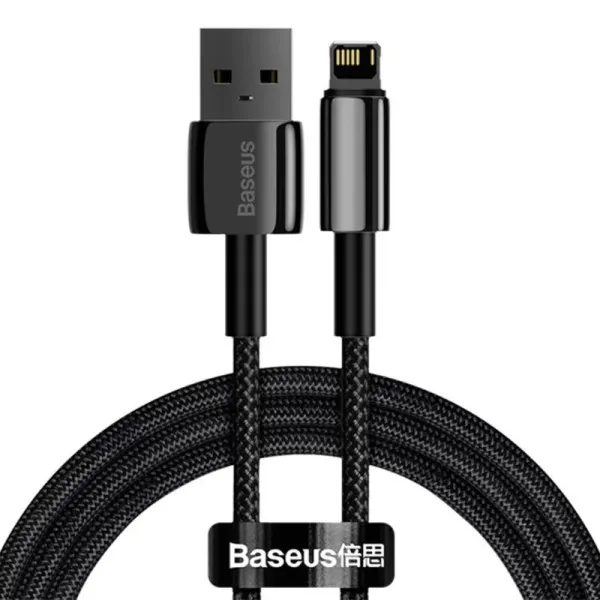Дата кабель Baseus Tungsten Gold USB to Lightning Cable 2.4A (1m) (CALWJ-0) — Черный — фото 1
