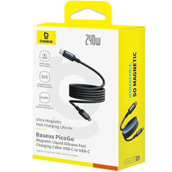 Дата кабель Baseus PicoGo Type-C to Type-C 240W (1m) (E04233) — Черный — фото 3
