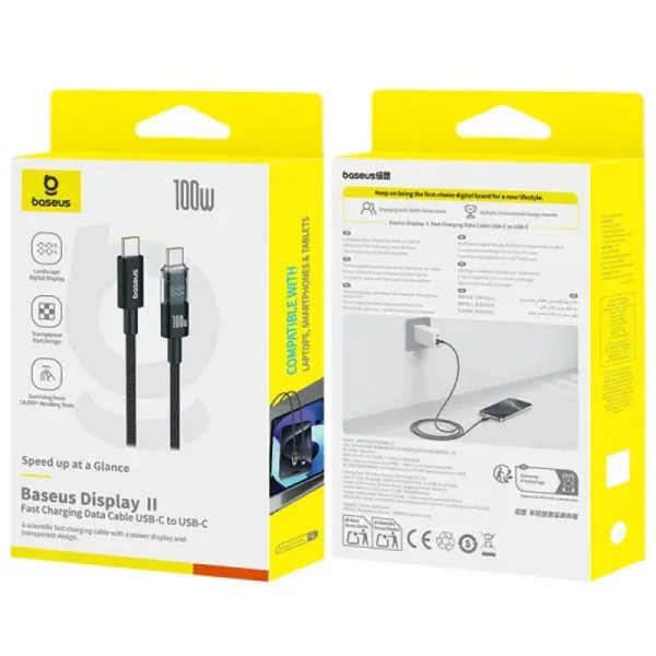 Дата кабель Baseus Display 2 Type-C to Type-C 100W (2m) (P10382702) — Черный — фото 5
