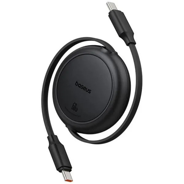 Дата кабель Baseus Free2Pull Mini Retractable Type-C to Type-C 60W (1m) (P10364500) — Черный — фото 1
