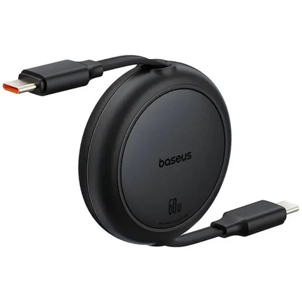Дата кабель Baseus Free2Pull Mini Retractable Type-C to Type-C 60W (1m) (P10364500) — Черный — фото 2