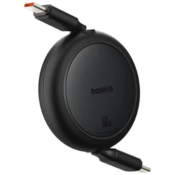 Дата кабель Baseus Free2Pull Mini Retractable Type-C to Type-C 60W (1m) (P10364500) — Черный — фото 3