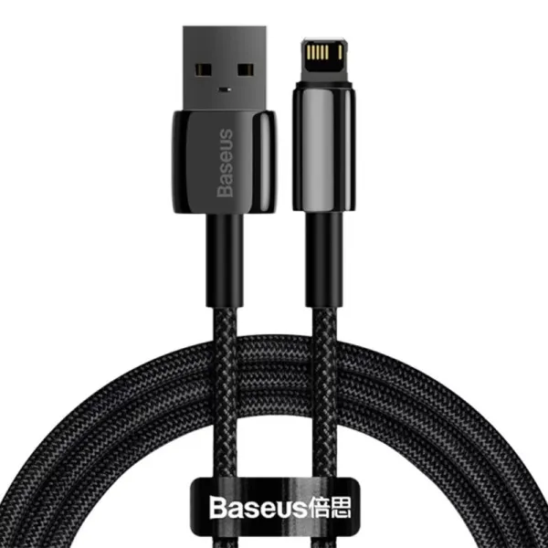 Дата кабель Baseus Tungsten Gold USB to Lightning Cable 2.4A (2m) (CALWJ-A0) — Черный — фото 1