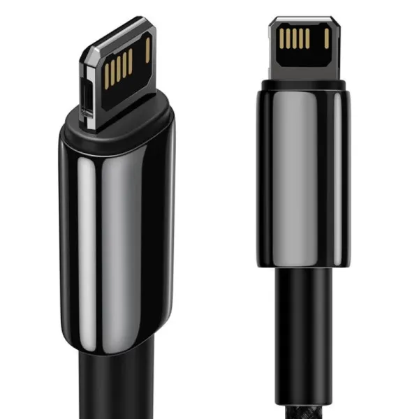 Дата кабель Baseus Tungsten Gold USB to Lightning Cable 2.4A (2m) (CALWJ-A0) — Черный — фото 3