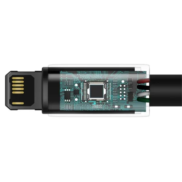 Дата кабель Baseus Tungsten Gold USB to Lightning Cable 2.4A (2m) (CALWJ-A0) — Черный — фото 4