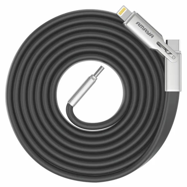 Дата кабель Amaya ACD-325X 2in1 Type-C to Lightning/Type-C 240W (1.2m) — Черный — фото 1