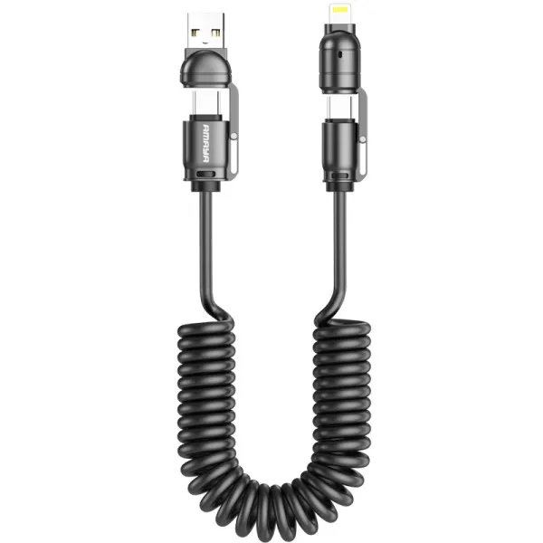 Дата кабель Amaya ACD-330 4in1 Type-C/USB to Lightning/Type-C 240W (2m) — Черный — фото 1