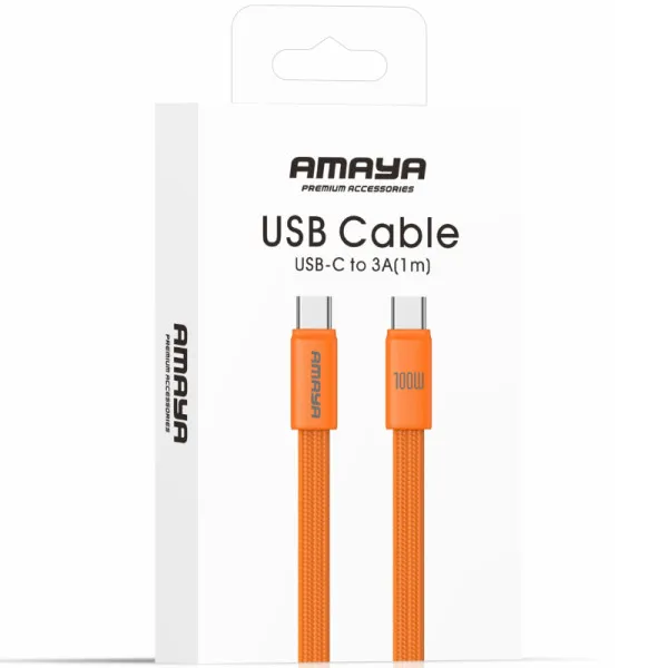 Дата кабель Amaya 317CC Type-C to Type-C 60W (1.2m) — Оранжевый — фото 2