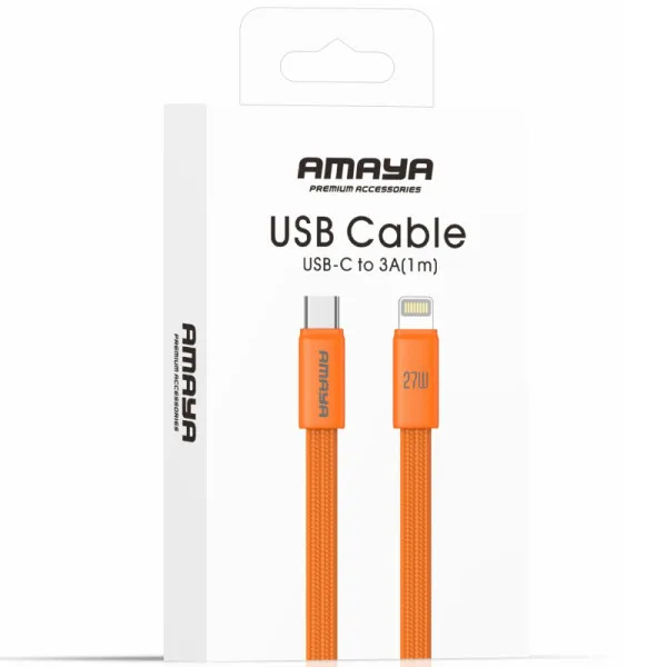 Дата кабель Amaya 317CL Type-C to Lightning 27W (1.2m) — Оранжевый — фото 2