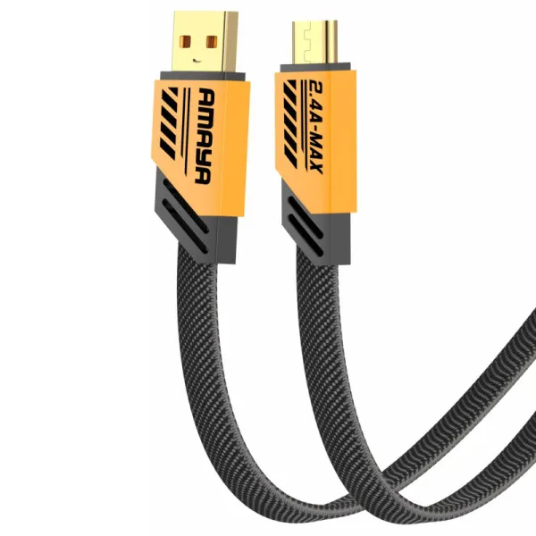 Дата кабель Amaya M33 USB to MicroUSB 2.4A (1.2m) — Желтый — фото 1