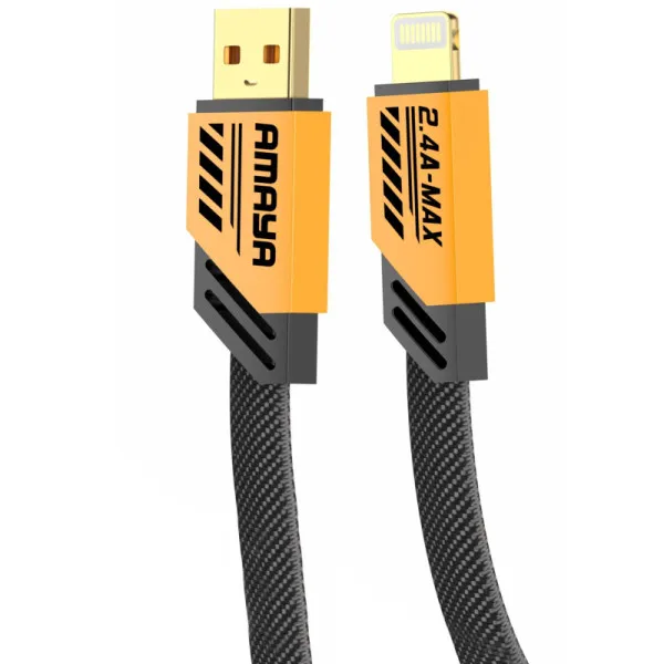 Дата кабель Amaya 33L USB to Lightning 2.4A (1.2m) — Желтый — фото 1