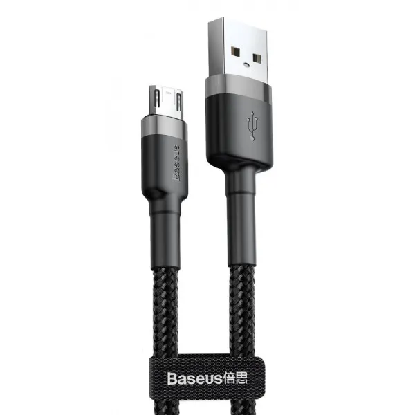 Дата кабель Baseus Cafule USB to MicroUSB Cable 1.5A (2m) (CAMKLF-C) — Сірий — фото 1