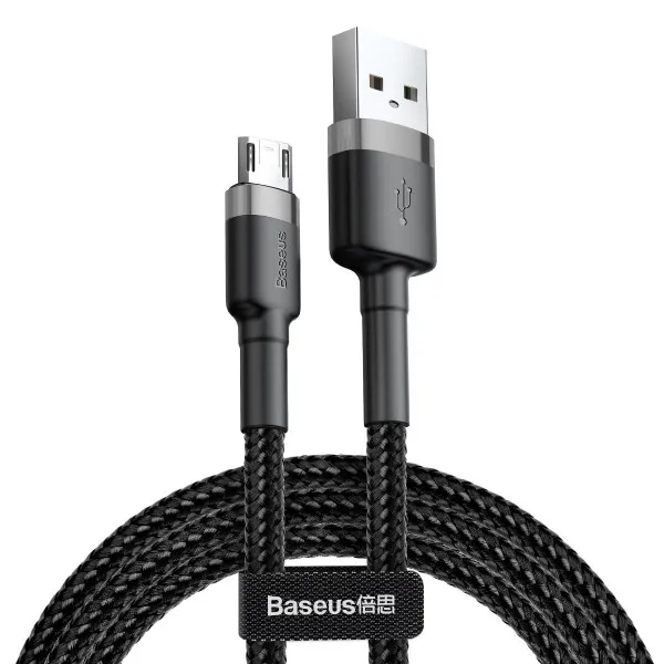 Дата кабель Baseus Cafule USB to MicroUSB Cable 1.5A (2m) (CAMKLF-C) — Сірий — фото 2