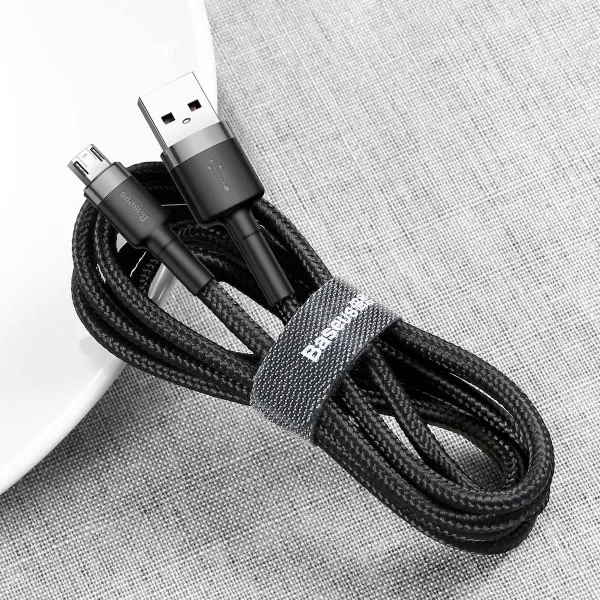 Дата кабель Baseus Cafule USB to MicroUSB Cable 1.5A (2m) (CAMKLF-C) — Сірий — фото 4