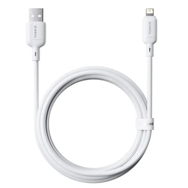 Дата кабель Baseus Silky Series OS Fast Charging USB to Lightning 2.4A (1m) (P1037770) — Белый — фото 2 Дата кабель Baseus Silky Series OS Fast Charging USB to Lightning 2.4A (1m) (P1037770) — Белый — фото 2