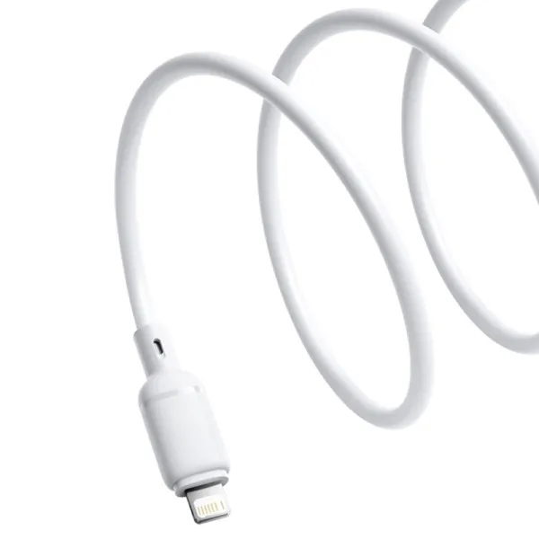 Дата кабель Baseus Silky Series OS Fast Charging USB to Lightning 2.4A (1m) (P1037770) — Белый — фото 3 Дата кабель Baseus Silky Series OS Fast Charging USB to Lightning 2.4A (1m) (P1037770) — Белый — фото 3