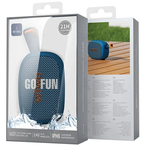 Bluetooth Колонка WIWU H1 Go Fun 5W — Blue — фото 4 Bluetooth Колонка WIWU H1 Go Fun 5W — Blue — фото 4