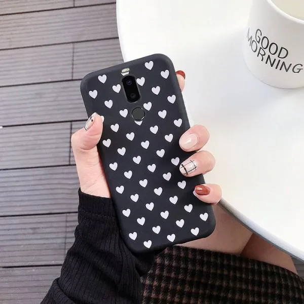Чехол-бампер для Meizu Note 8 - Hearts — Черный — фото 2 Чехол-бампер для Meizu Note 8 - Hearts — Черный — фото 2