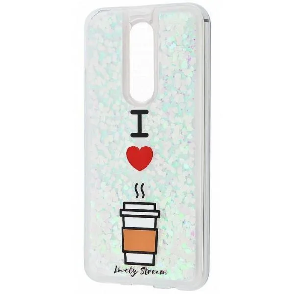 Чехол Fashion AQUA I LOVE COFFEE с жидкостью для Meizu X8 Чехол Fashion AQUA I LOVE COFFEE с жидкостью для Meizu X8