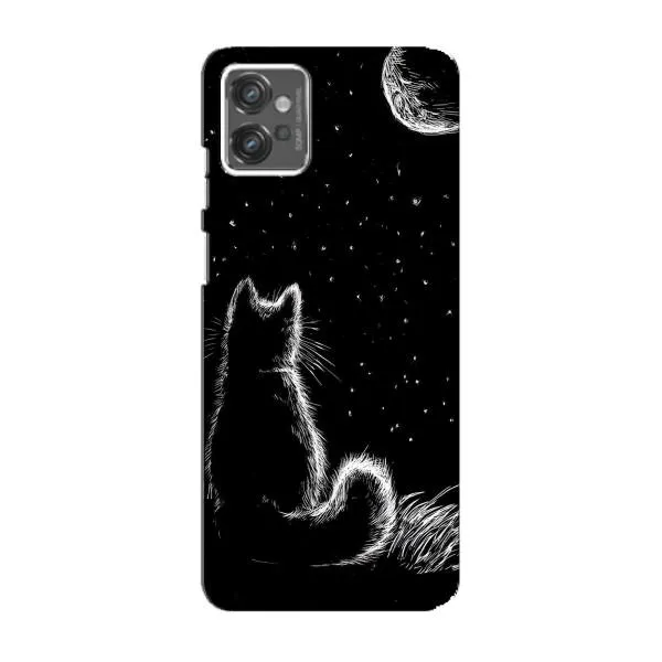 Чехол с принтом «Котик и луна» для Motorola MOTO G32