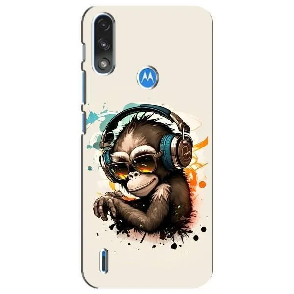 Чехол с принтом «Макака в наушниках» для Motorola E7 Power