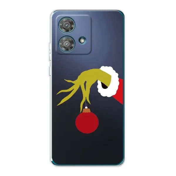 Чехол с принтом «Гринч с игрушкой» для Motorola Edge 40 Neo