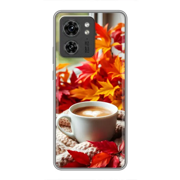 Чехол с принтом «Кофе и листья» для Motorola Edge 40 Pro
