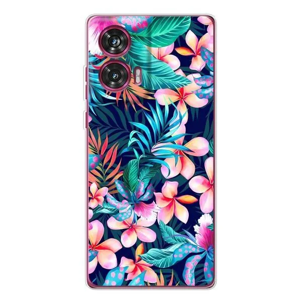 Чехол с принтом «Красочные цветы» для Motorola Edge 50 Fusion