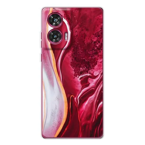 Чехол с принтом «Мрамор красный» для Motorola Edge 50 Fusion
