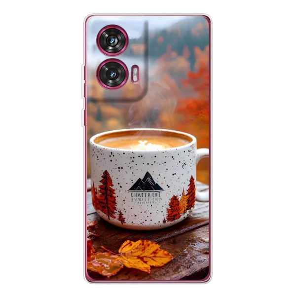 Чехол с принтом «Кофе на природе» для Motorola Edge 50 Fusion