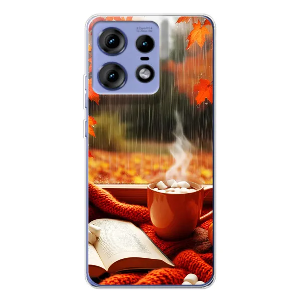 Чехол с принтом «Кофе и дождь» для Motorola Edge 50 Pro Чехол с принтом «Кофе и дождь» для Motorola Edge 50 Pro