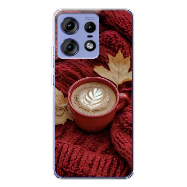 Чехол с принтом «Кофе на пледе» для Motorola Edge 50 Pro Чехол с принтом «Кофе на пледе» для Motorola Edge 50 Pro