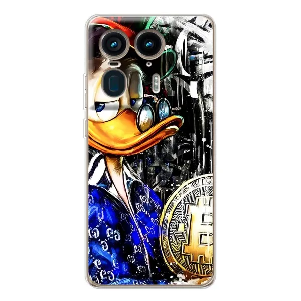 Чехол с принтом «Биткойн Скрудж» для Motorola Edge 50 Ultra
