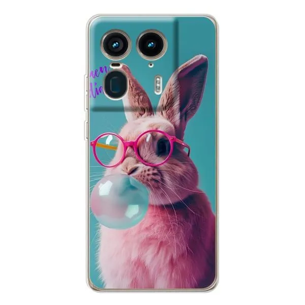 Чехол с принтом «Кролик в очках» для Motorola Edge 50 Ultra