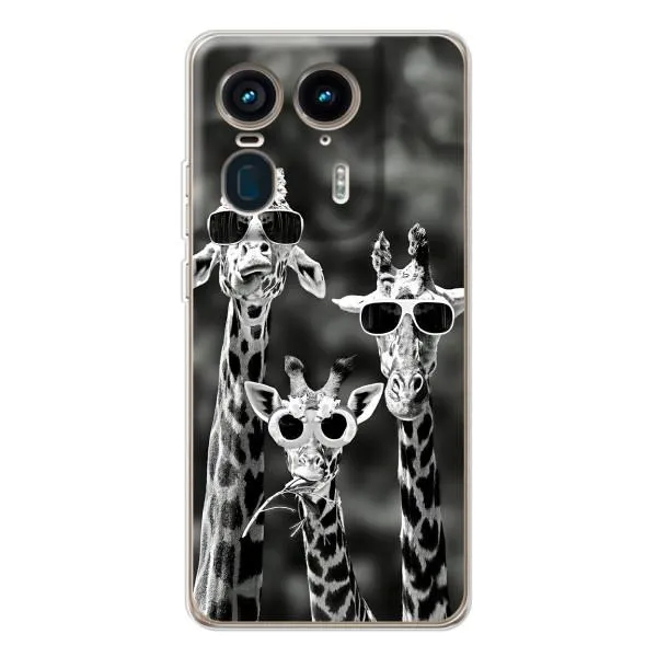 Чехол с принтом «Жирафы в очках» для Motorola Edge 50 Ultra