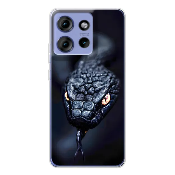 Чехол с принтом «Черная змея» для Motorola Edge 50 Чехол с принтом «Черная змея» для Motorola Edge 50