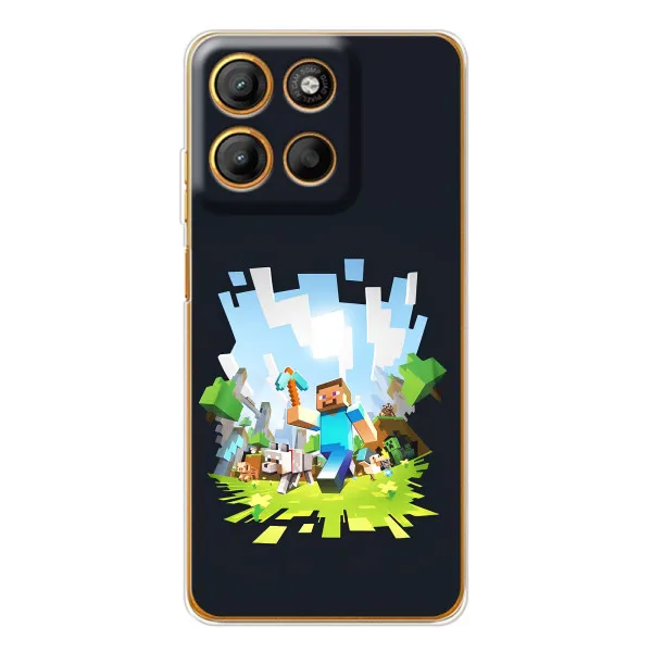 Чехол с принтом «персонажи Minecraft» для Motorola Edge 60 Fusion Чехол с принтом «персонажи Minecraft» для Motorola Edge 60 Fusion