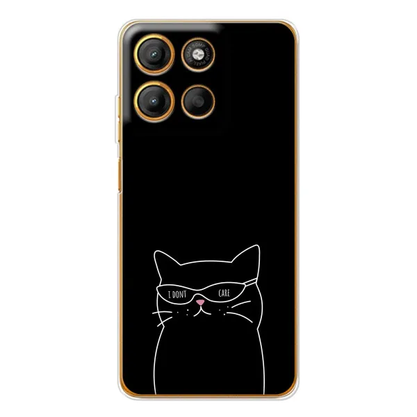 Чехол с принтом «Равнодушный кот» для Motorola Edge 60 Fusion
