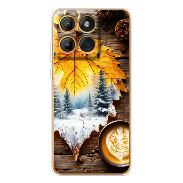 Чехол с принтом «Осенне-зимний кофе» для Motorola Edge 60