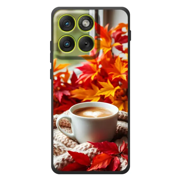 Чохол з принтом «Кава та листя» для Motorola Edge 70 Чохол з принтом «Кава та листя» для Motorola Edge 70