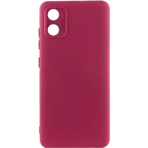 Чехол TPU GETMAN Liquid Silk Full Camera для Motorola Moto E13 — Бордовый — фото 1