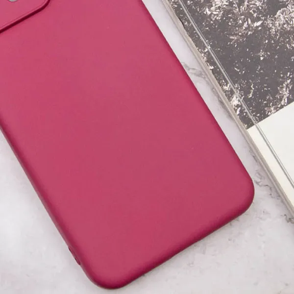 Чехол TPU GETMAN Liquid Silk Full Camera для Motorola Moto E13 — Бордовый — фото 4