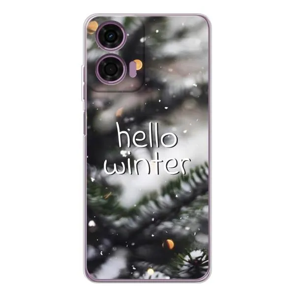 Чехол с принтом «Hello winter» для Motorola Moto E14