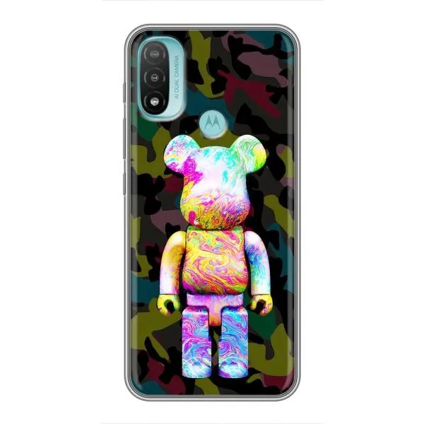 Чехол с принтом «Яркий Bearbrick» для Motorola MOTO E20