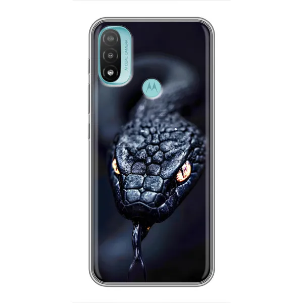 Чехол с принтом «Черная змея» для Motorola MOTO E40