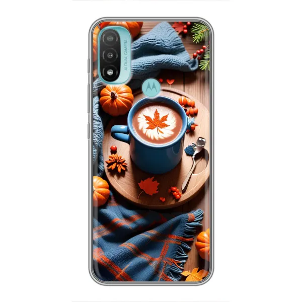 Чохол з принтом «Кава і гарбузики» для Motorola MOTO E40 Чохол з принтом «Кава і гарбузики» для Motorola MOTO E40