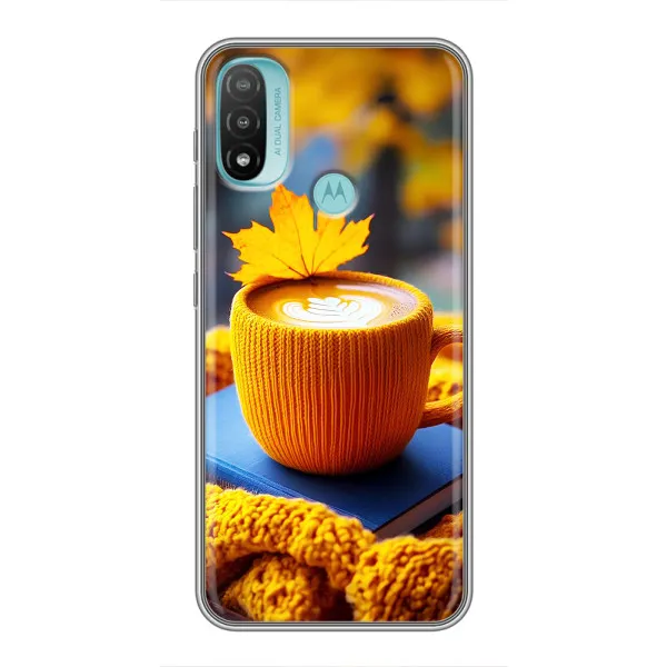 Чохол з принтом «Кава на жовтому пледі» для Motorola MOTO E40 Чохол з принтом «Кава на жовтому пледі» для Motorola MOTO E40