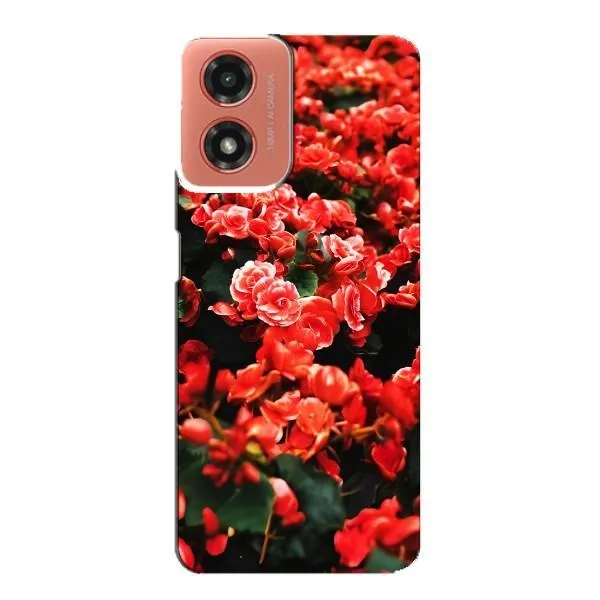 Чехол с принтом «Цветы красные» для Motorola MOTO G04 Чехол с принтом «Цветы красные» для Motorola MOTO G04